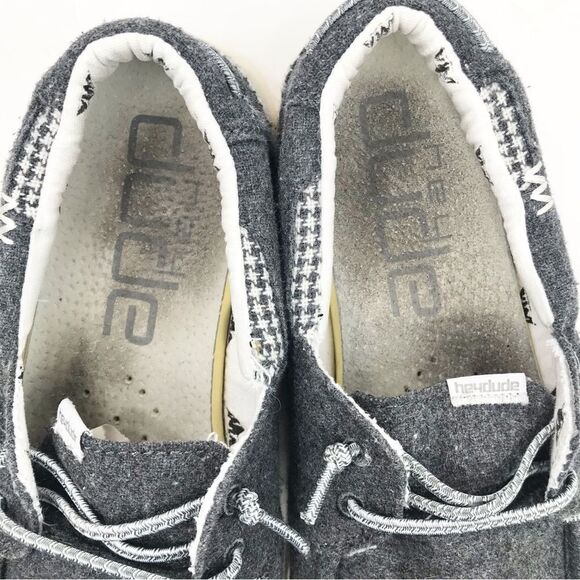 Hey Dude Welsh Grey Houndstooth Slip On Casual Shoes - Picture 7 of 11